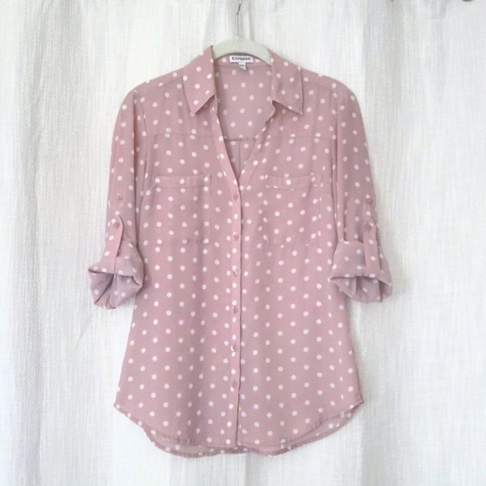 Express Pink Button-up Top
